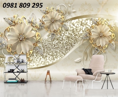 Gạch tranh tường phòng khách 3d