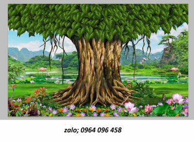 Tranh gạch 3d tranh cây bồ đề - SCX43