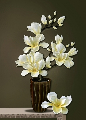 Tranh họa tiết bình hoa