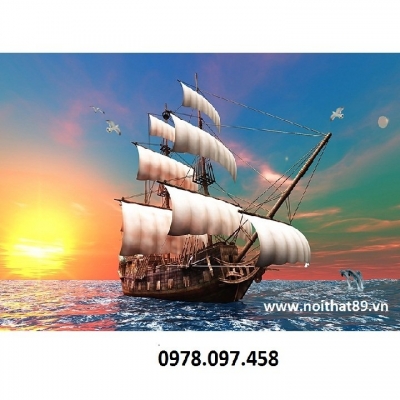 Tranh 3D - thuận buồm xuôi gió