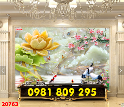 Tranh gạch hoa sen 3d - tranh ốp tường
