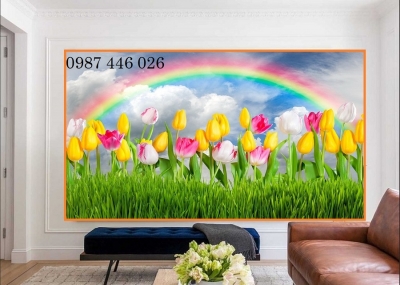 Tranh gạch men 3d hoa tuylip HP0273