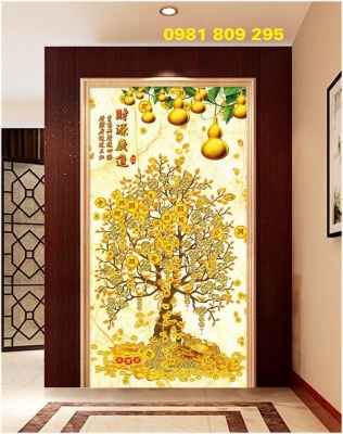 Tranh gạch cây kim tiền H976
