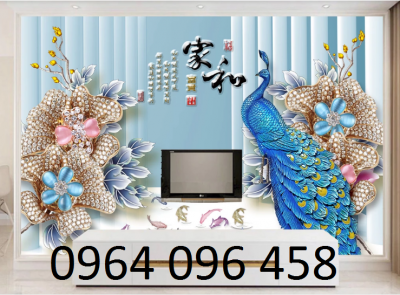 Tranh gạch 3d ốp tường tranh chim công - CXVV65