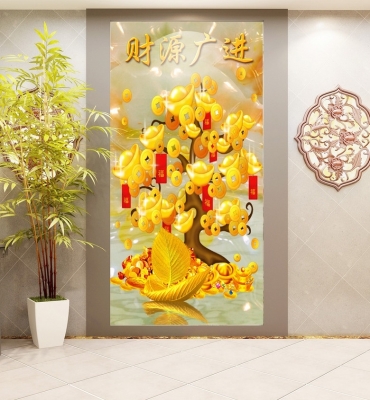 Tranh gạch 3d tranh cây kim tiền - SCX322