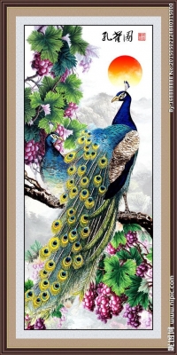 Gạch 3d tranh chim công - HF3