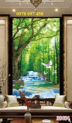 Tranh gạch 3D tranh thác nước