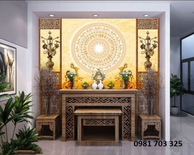 gạch tranh ốp phòng thờ