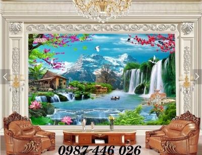 Gạch 3d tranh gạch thác nước HP283