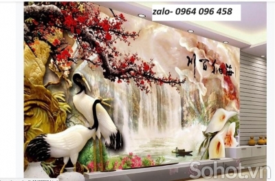 Tranh gạch chim hạc 3d - 1899CV