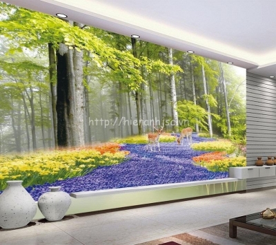 Tranh phong cảnh- Tranh vườn hoa ốp tường