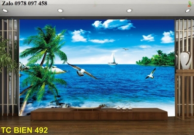 Tranh gạch 3D - tranh cảnh biển đẹp