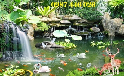 Tranh gạch men cửu ngư đồ quần hội HP08283