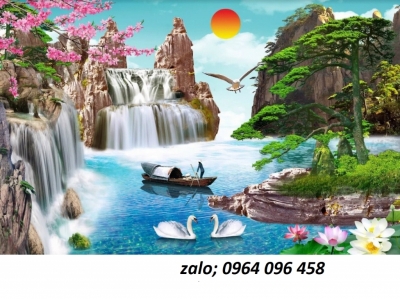Tranh gạch 3d phong cảnh đồng quê - HBV62