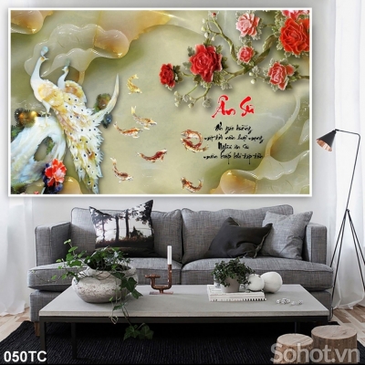 Tranh gạch 3d chim công - gạch tranh 3d chim công - FSCX4