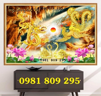 Tranh 3d rồng vàng , gạch tranh 3d ốp tường J0943