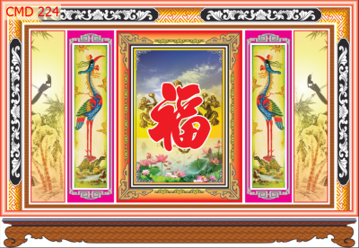 Tranh dán phòng thờ - gạch ốp tường