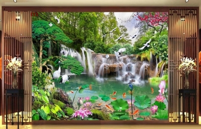 Tranh gạch 3d phong cảnh cánh đồng quê 543XO