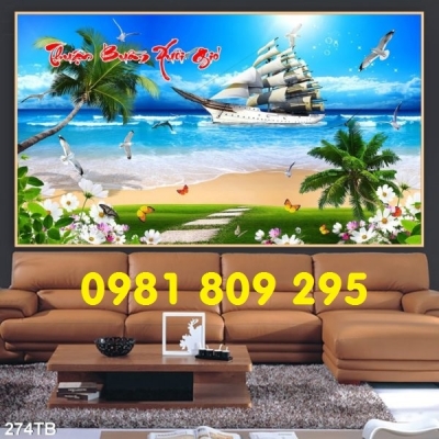 Tranh gạch men thuận buồm xuôi gió
