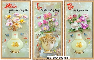 Tranh phúc lộc thọ - tranh gạch 3d ốp tường - 4677CV