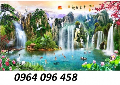 Gạch tranh 3d ốp tường phong cảnh - 100MNB