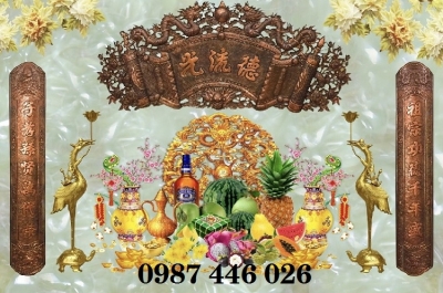 Tranh gạch men ban thờ, gạch ốp tường phòng thờ HP8332
