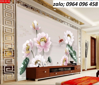 Tranh gạch 3d mẫu hoa sen - LFD3