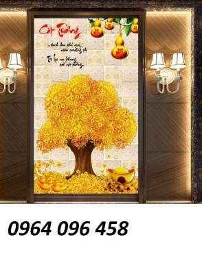 Tranh gạch 3d ốp tường cây kim tiền - TV55