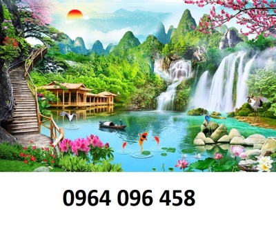 Tranh gạch 3d ốp tường phòng khách - GVC21