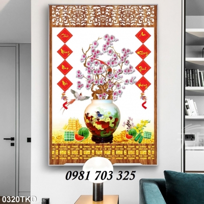 tranh khổ đứng- tranh gạch men 3D