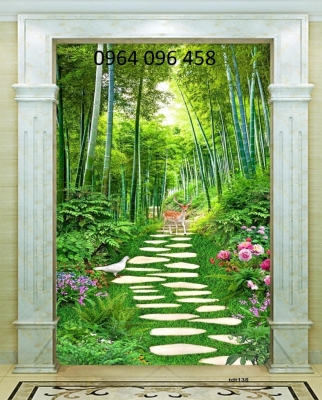 Tranh gạch 3d phong cảnh tre trúc - hnm90