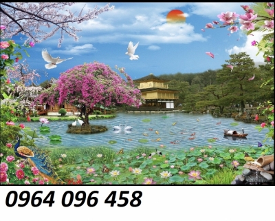 Tranh gạch 3d ốp tường phòng khách - 65QXN