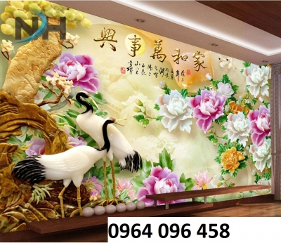 Tranh gạch men 3d hoa sứ ngọc - NBBN95
