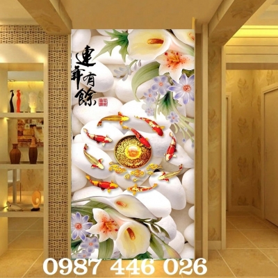 Tranh gach men cá chép vàng HP88293