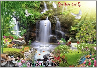 Gạch tranh 3D ốp tường - tranh phong cảnh