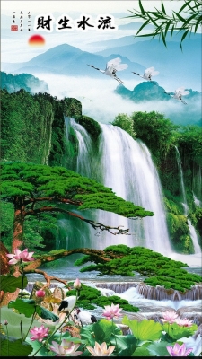 Tranh gạch 3d phong cảnh khổ đứng - VNB663