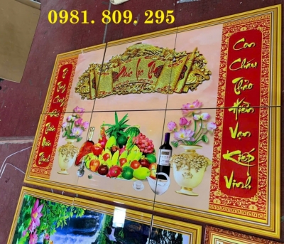Tranh gạch ốp phòng thờ 3d chữ phúc