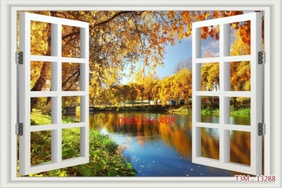 Tranh phong cảnh-gạch tranh cửa sổ 3D
