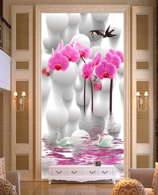 Gạch tranh 3D - tranh hoa lan