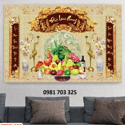 tranh 3D phòng thờ, gạch tranh ốp tường