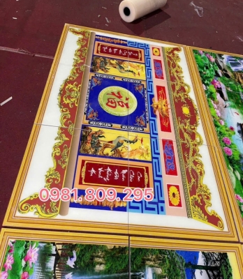 Mẫu tranh gạch phòng thờ 3d gia tiên