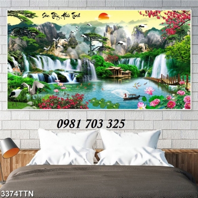 Tranh phong cảnh sơn thủy hữu tình-tranh gạch