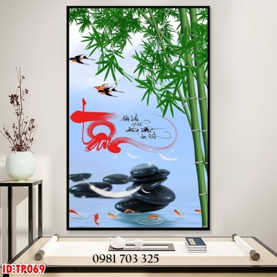 Gạch tranh thư pháp trang trí