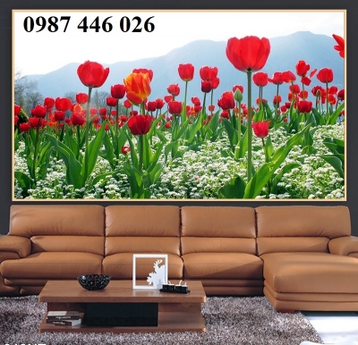 Tranh gạch men 3d hoa tuylip HP0273