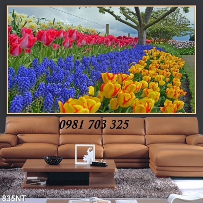 Tranh gạch vườn hoa 3D trang trí