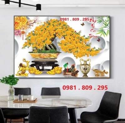 Tranh gạch , gạch trang trí hoa sen ngang HN9393
