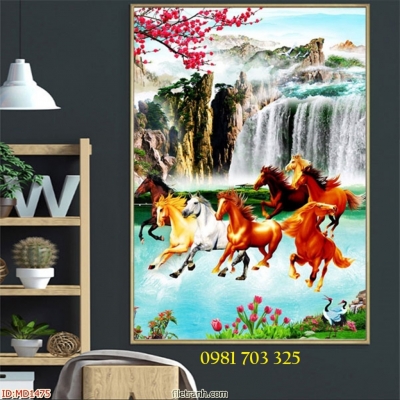 Gạch tranh phong thủy mã đáo thành công, tranh đẹp