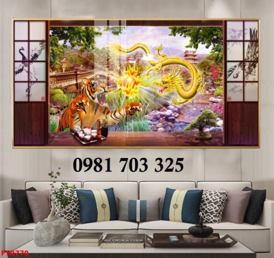 Tranh gạch rồng phượng ốp tường