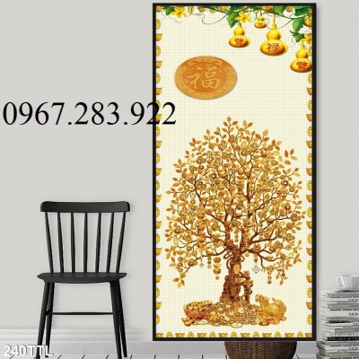 Tranh 3D- Tranh gạch cây kim tiền