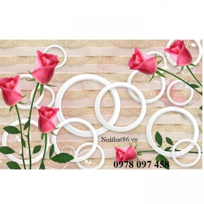 Tranh hoa hồng day leo - gạch tranh họa tiết